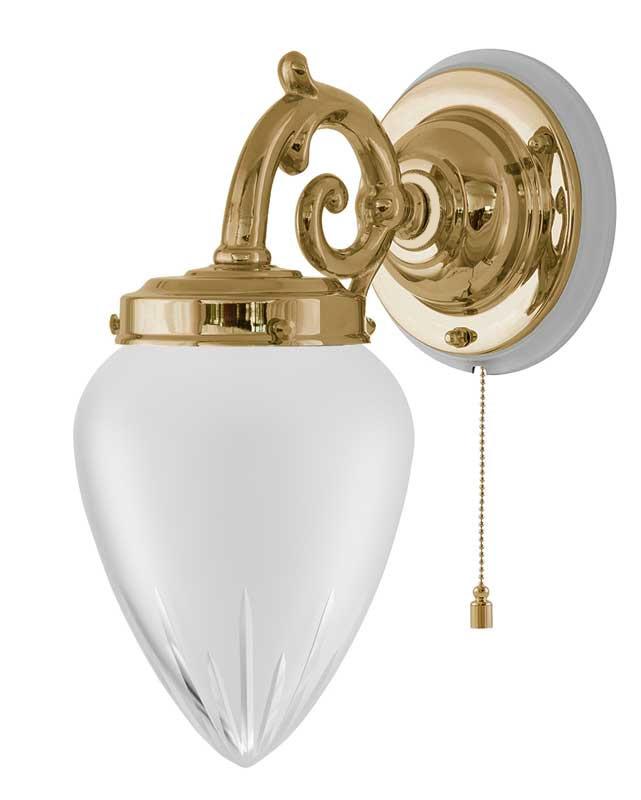 Vegglampe - Topelius slipt matt glass - arvestykke - gammeldags dekor - klassisk stil - retro - sekelskifte
