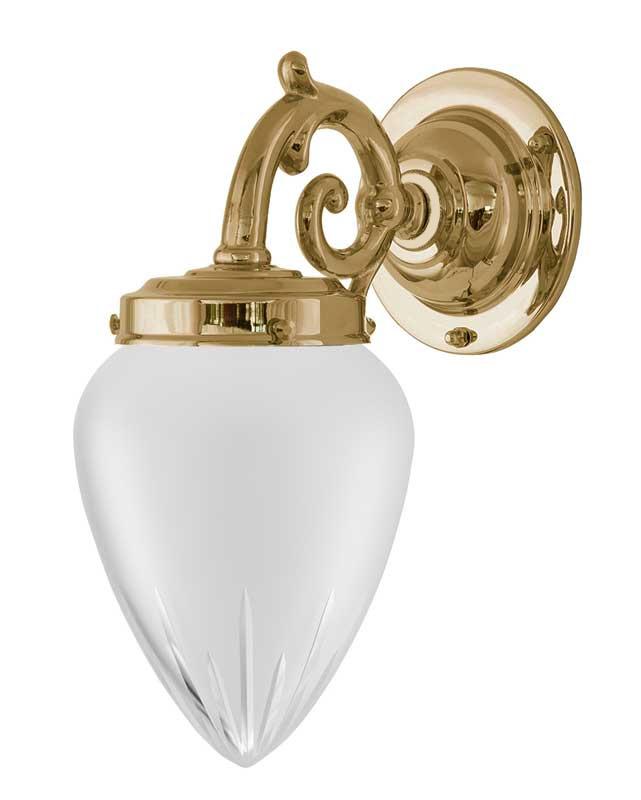 Vegglampe - Topelius slipt matt glass - arvestykke - gammeldags dekor - klassisk stil - retro - sekelskifte