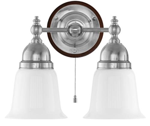 Wall lamp - Bergman nickel, opal white bell