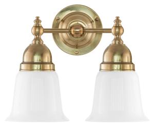 Wall lamp - Bergman brass, opal white bell