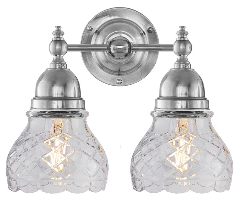 Badezimmerlampe – Bergman vernickelt, Klarglas