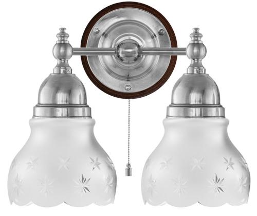 Vegglampe - Bergman nikkel, slipt matt glass
