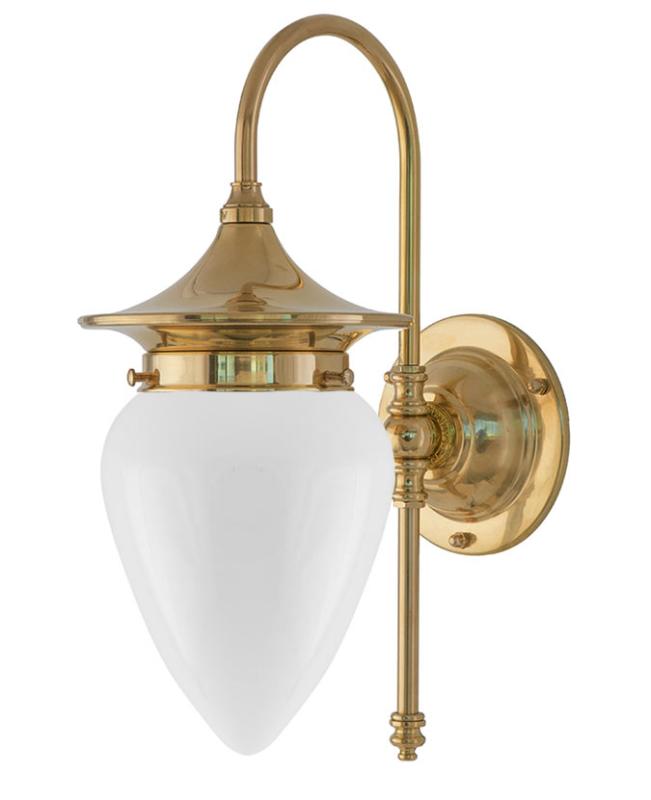 Bathroom Light - Fryxell - Brass, Opal White Drop Shade