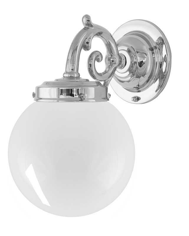 Wall light - Topelius - nickel, with opal white glass