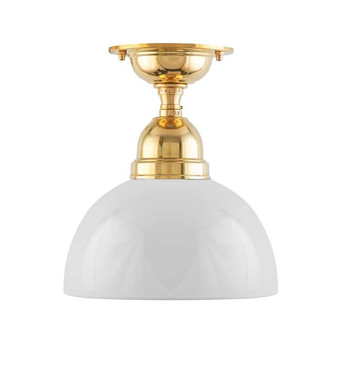Bathroom Light - Byström 60 Ceiling Light - Brass - Rounded Glass Shade