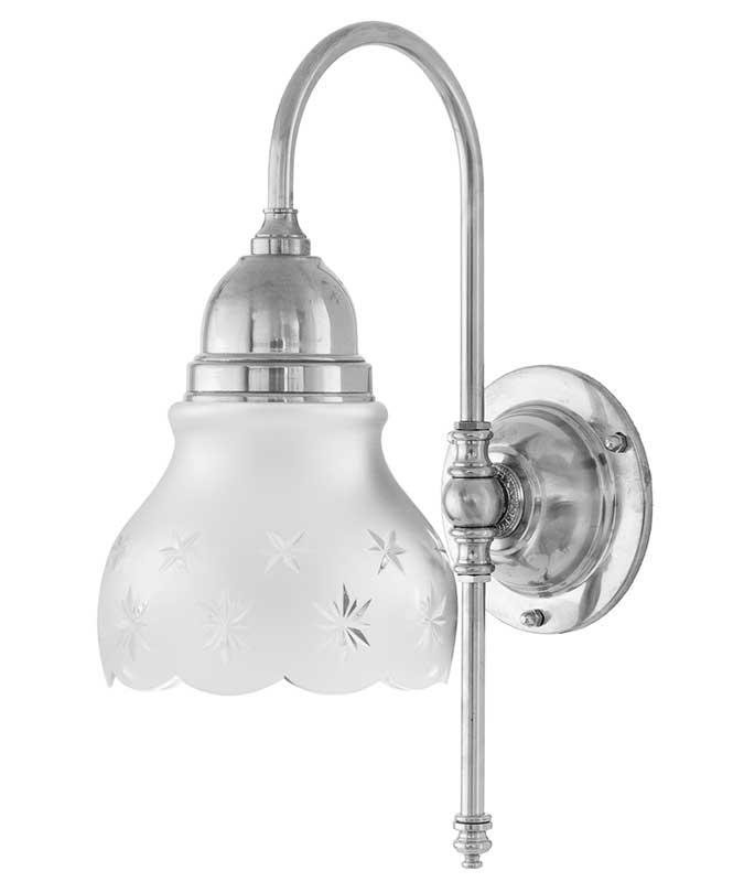 Bathroom Wall Light - Ahlström - Nickel, Matte Cut Glass
