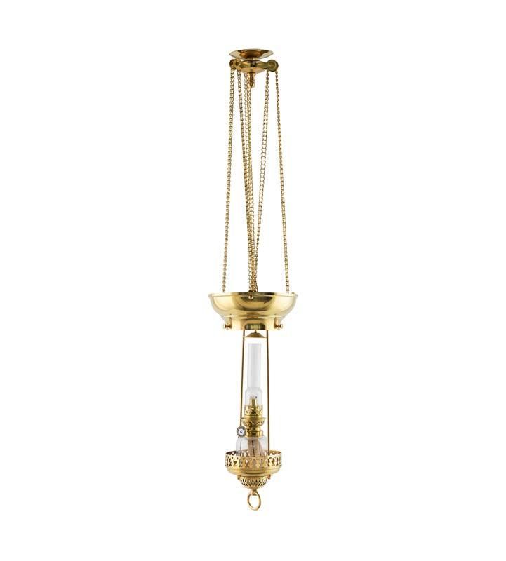 Parafinlampe - Måneskinnslampe Blå - arvestykke - gammeldags dekor - klassisk stil - retro - sekelskifte