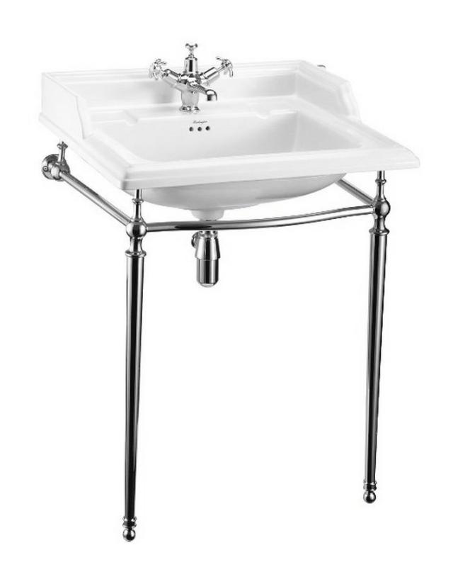 Washbasin - Burlington Classic 65 cm, Chrome Stand