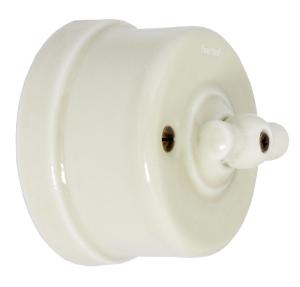 Light Switch - Off-White Porcelain - Surface-Mounted
