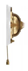 Wall plate with pull switch in brass - White wood
