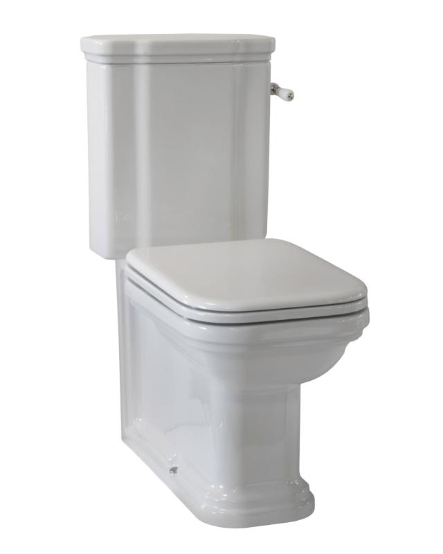 Gulvstående WC - Art Deco Toilet med Håndtag & Soft-Close Sæde