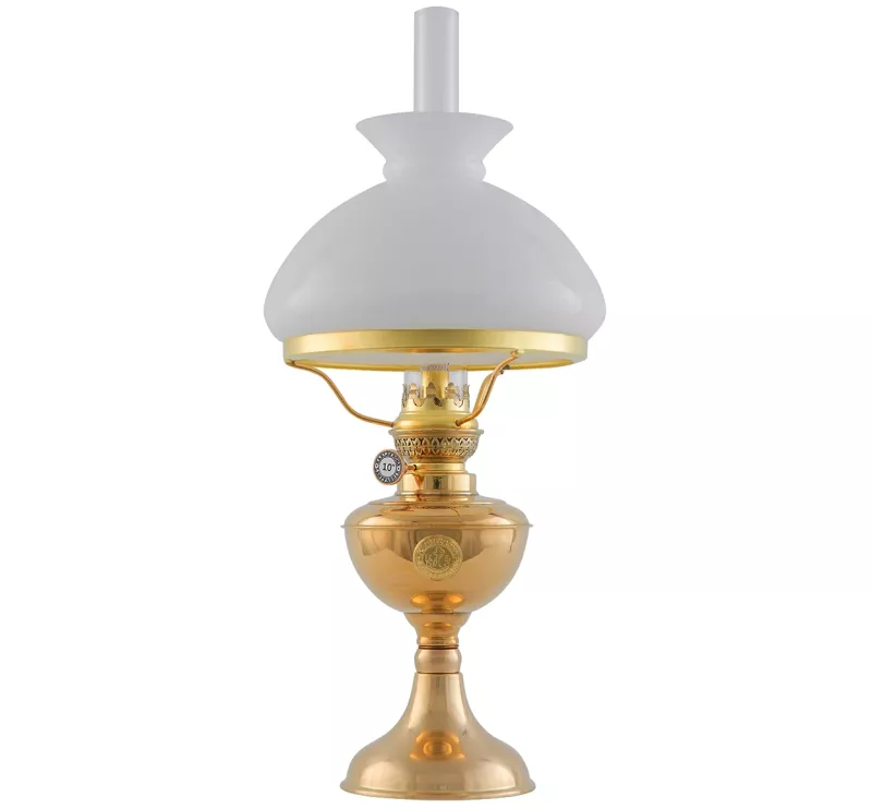 Kerosene Lamp - Arnö Brass with White Vesta Shade