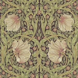 William Morris & Co. Bakgrunn - Pimpernel Bellrush / Russet - arvestykke - gammeldags dekor - klassisk stil - retro - sekelskifte