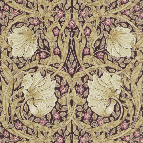 William Morris & Co. Bakgrunn - Pimpernel Fig / Sisal - arvestykke - gammeldags dekor - klassisk stil - retro - sekelskifte