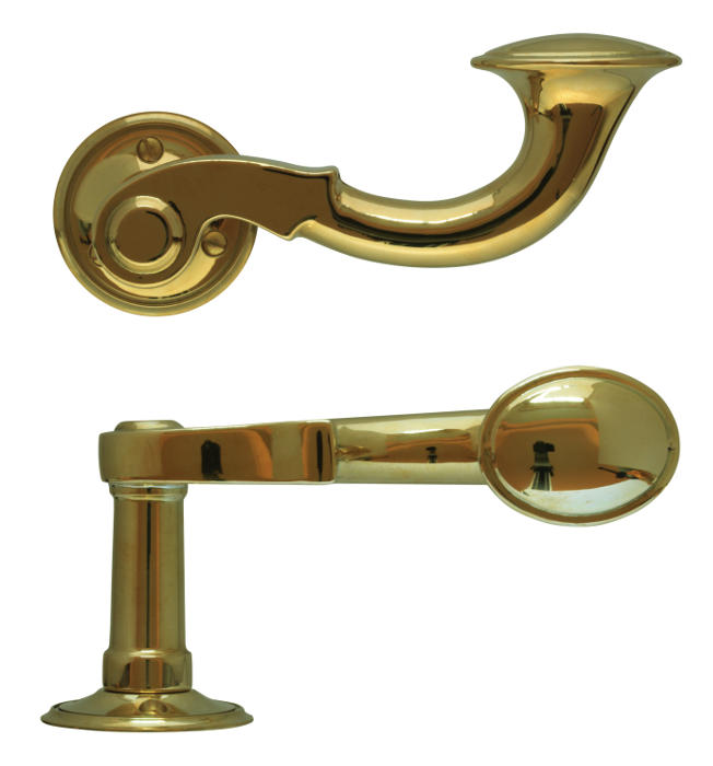 Door handle - Large posthorn brass - old fashioned style - vintage interior - retro - classic style