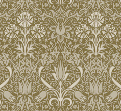Lim & Handtryck Tapet - Florian grön/ljusgrön - sekelskifte - gammaldags inredning - retro - klassisk stil