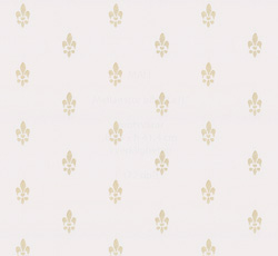 Lim & Handtryck Tapet - Fransk lilje hvid/guld