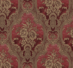 Wallpaper - Nilsagården red/gold - old style - vintage style - classic interior - retro
