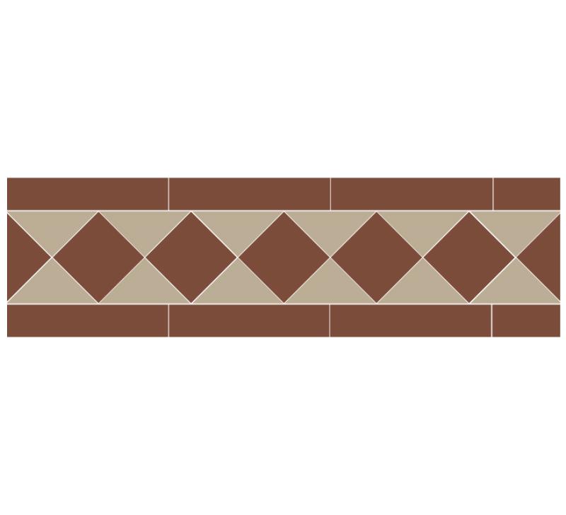 Tile Border - Classic - Linen LIN/Red ROU