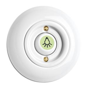 Switch round porcelain - Rocker glow-in-the-dark button lamp
