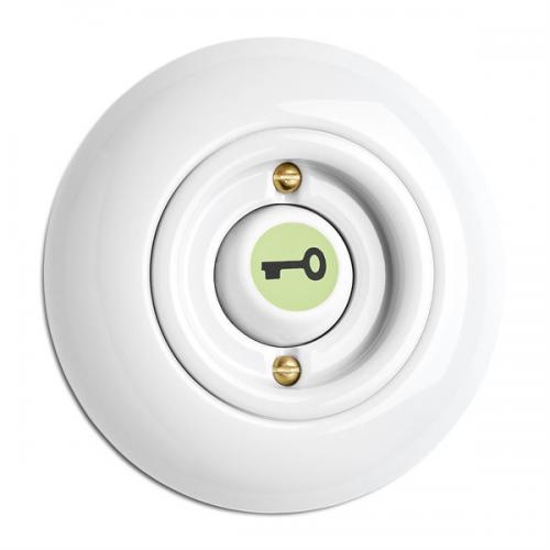 Switch round porcelain - Rocker glow-in-the-dark button key symbol