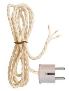 Textile cable for wall mount with plug - White/3 m (9.84 ft.)