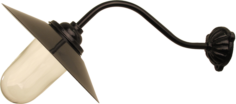 Exterior Lamp - Stable lamp 45° hook, black shade