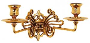 Two-armed wall sconce - Art Nouveau, brass