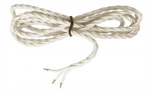 Textile cord - Pure white twisted 3-leading