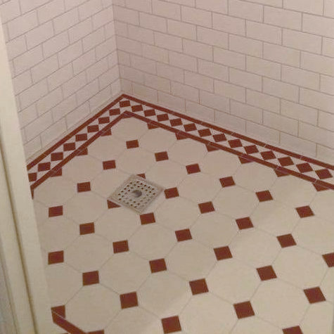 Inspiration - Winckelmans octagon floor tiles, white/red
