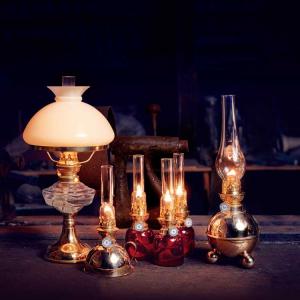 Antique Rayo Brass Kerosene Lamp w/ Green Glass Shade - Sherwood