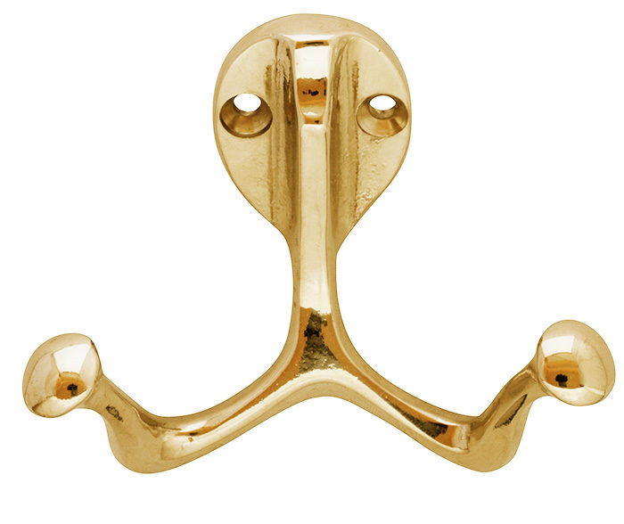 Brass hook Art Nouveau II - Old-style double hook