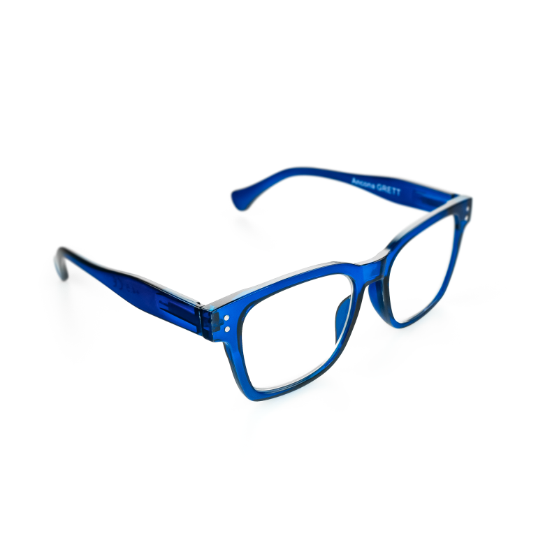 Ancona - trendiga stora läsglasögon i blått