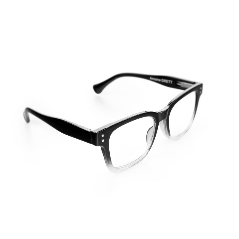 Ancona - trendiga stora läsglasögon i svart fade
