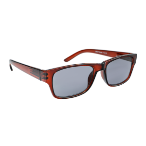 Bonao - Bruna läsglasögon med solskydd i en tidlös, rektangulär design.