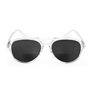 Braga - Vita transparenta läsglasögon med solskydd