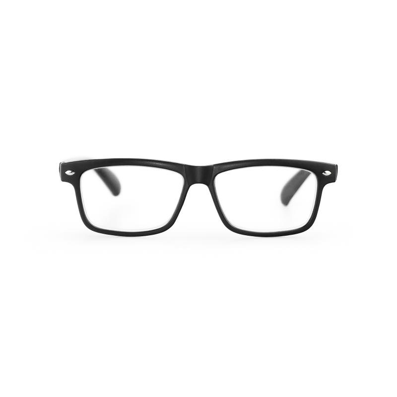 Chester - Fyrkantiga svarta ultralätta läsglasögon (matt)
