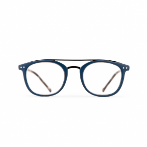 Dayton - Blå läsglasögon med sköldpaddsmönstrade skalmar
