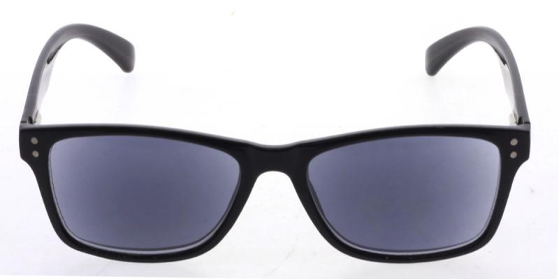 Granada - svarta klassiska läsglasögon med solskydd