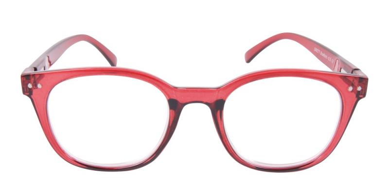 Bradford - transparent röda glasögon med minusstyrka