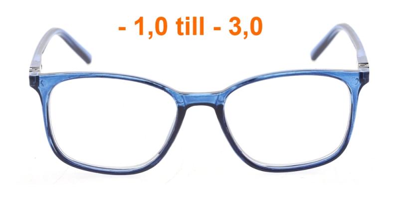 Milford - transparent blå glasögon med minusstyrka