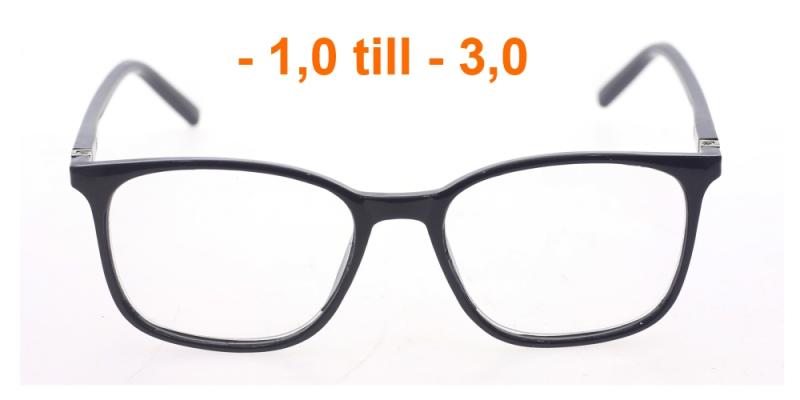 Holland - blanka glasögon i svart (minusstyrka)