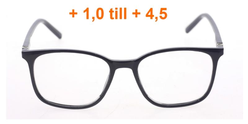 Milford - svarta blanka läsglasögon