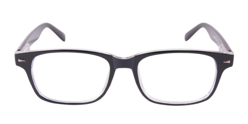 Stoke - blanka svarta glasögon med transparenta delar