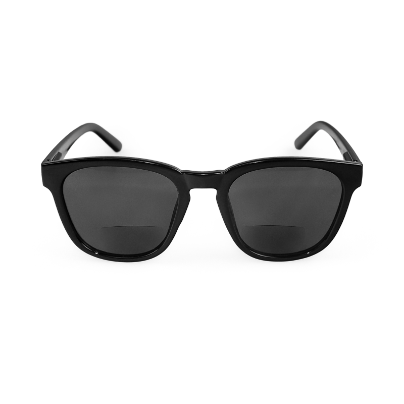 Lissabon - svarta klassiska läsglasögon med solskydd