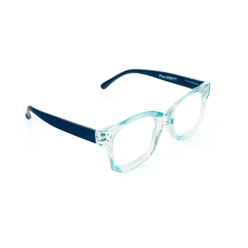 Pisa - transparenta läsglasögon i blått