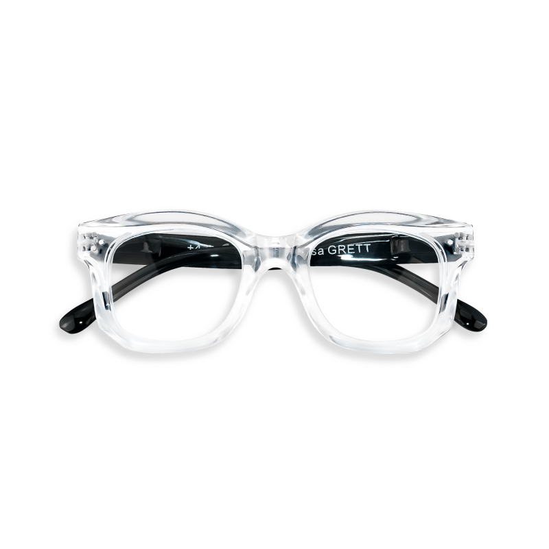 Pisa - transparenta läsglasögon med svarta skalmar
