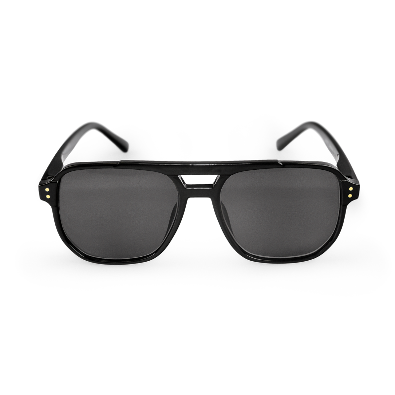 Santorini - svarta ikoniska läsglasögon med solskydd