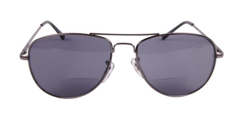 Solglasögon med läsruta i grått  framifrån
