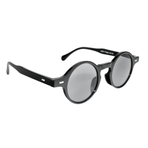 Tobago - Stilrena svarta runda läsglasögon med solskydd